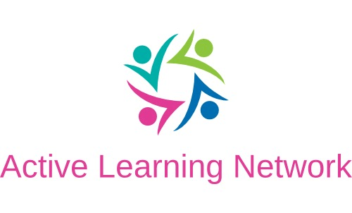 The logo consists of a roundel of four figures representing people waving, in different colours. Underneath is written 'Active Learning Network;.