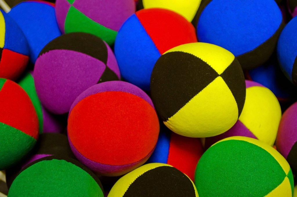 Coloured soft balls